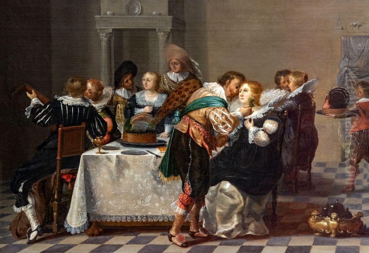 Galante Scene Oil Painting by Dirck Hals