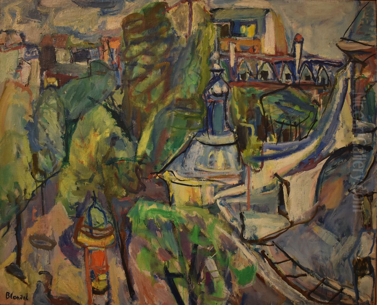 L'eglise de Saint Nicolas du Chardonnay Oil Painting by Sasha Blonder