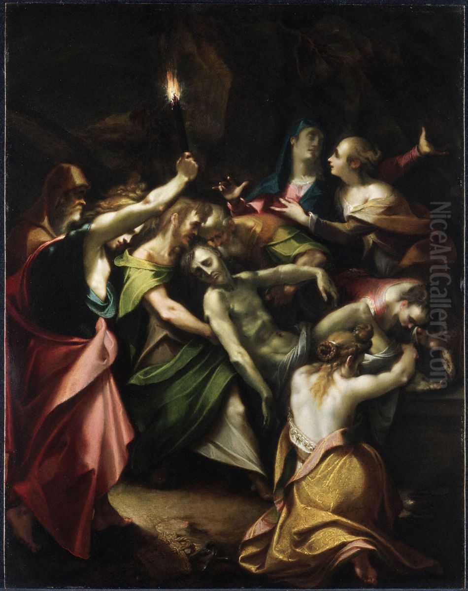 Entombment Oil Painting by Joseph The Elder Heintz
