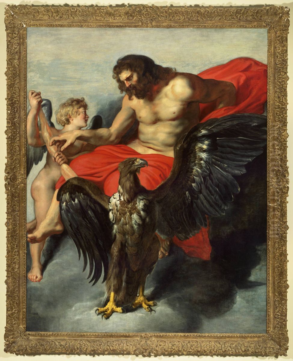 Cupid Supplicating Jupiter Oil Painting by (studio of) Rubens, Peter Paul