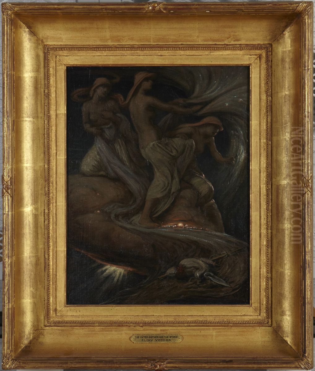 The Fates Gathering in the Stars Oil Painting by Elihu Vedder