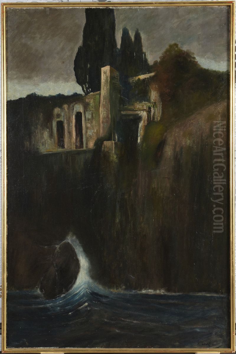 Landscape Oil Painting by Arnold Bocklin