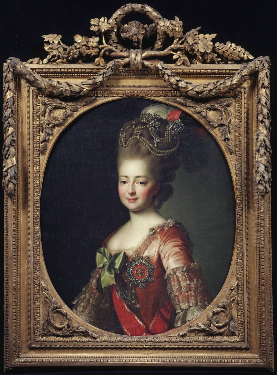 Portrait of Grand Duchess Sophia, second wife of Tsarevich Paul Oil Painting by Alexander Roslin