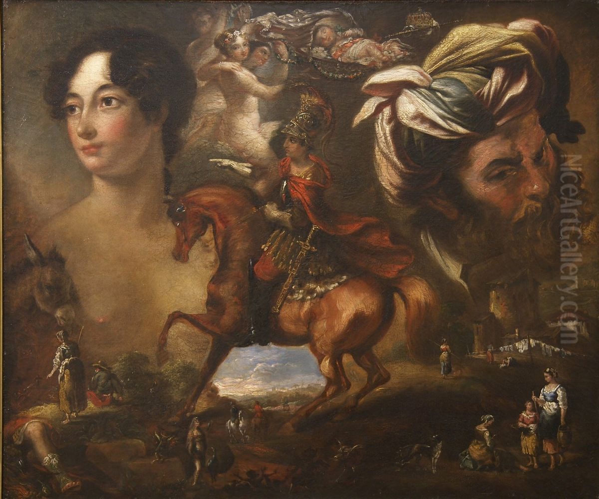 Studies after various hands Oil Painting by Daniel Maclise