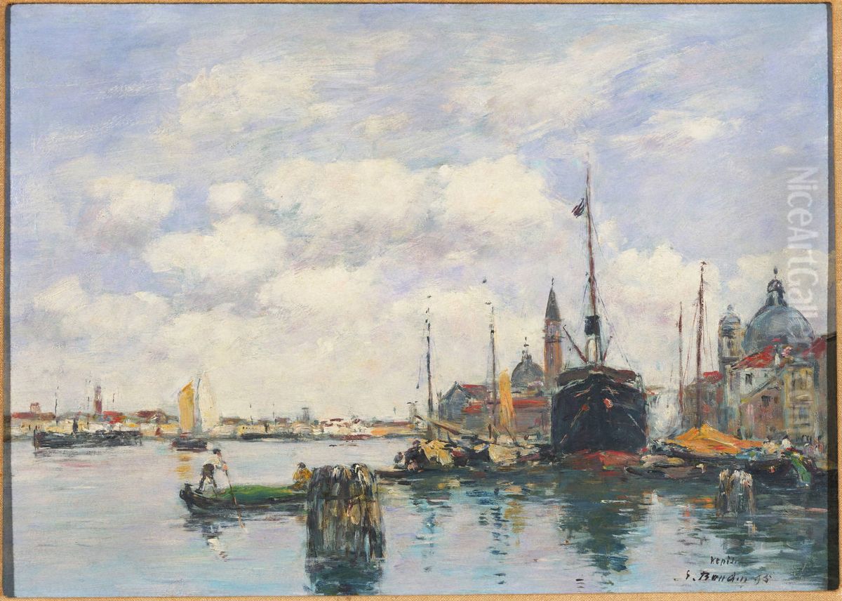 Venice-Seascape at the Giudecca Oil Painting by Eugene Louis Boudin