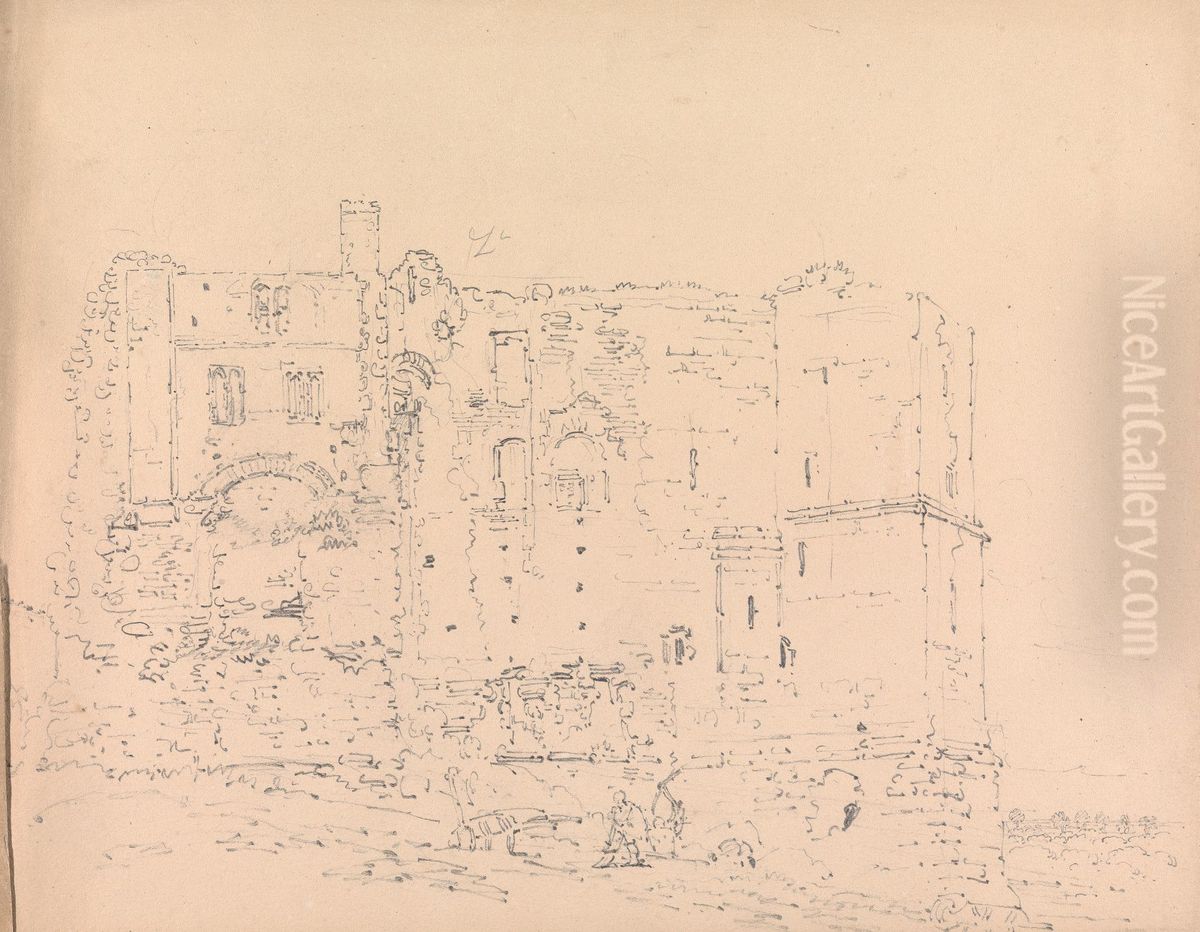 Mettingham Castle, Suffolk, England Oil Painting by Thomas Girtin