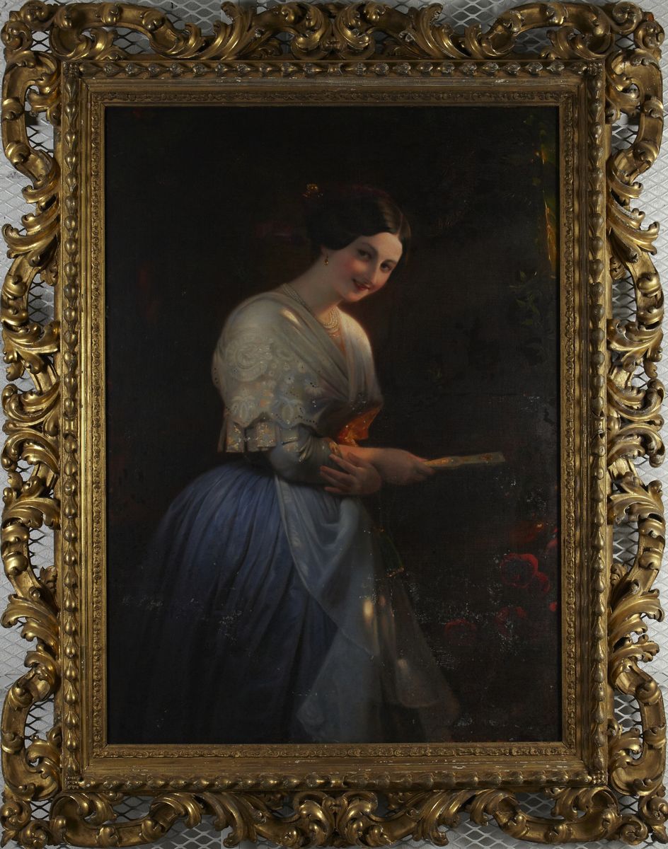 Unknown Woman, La Bella Romana Oil Painting by August Riedel