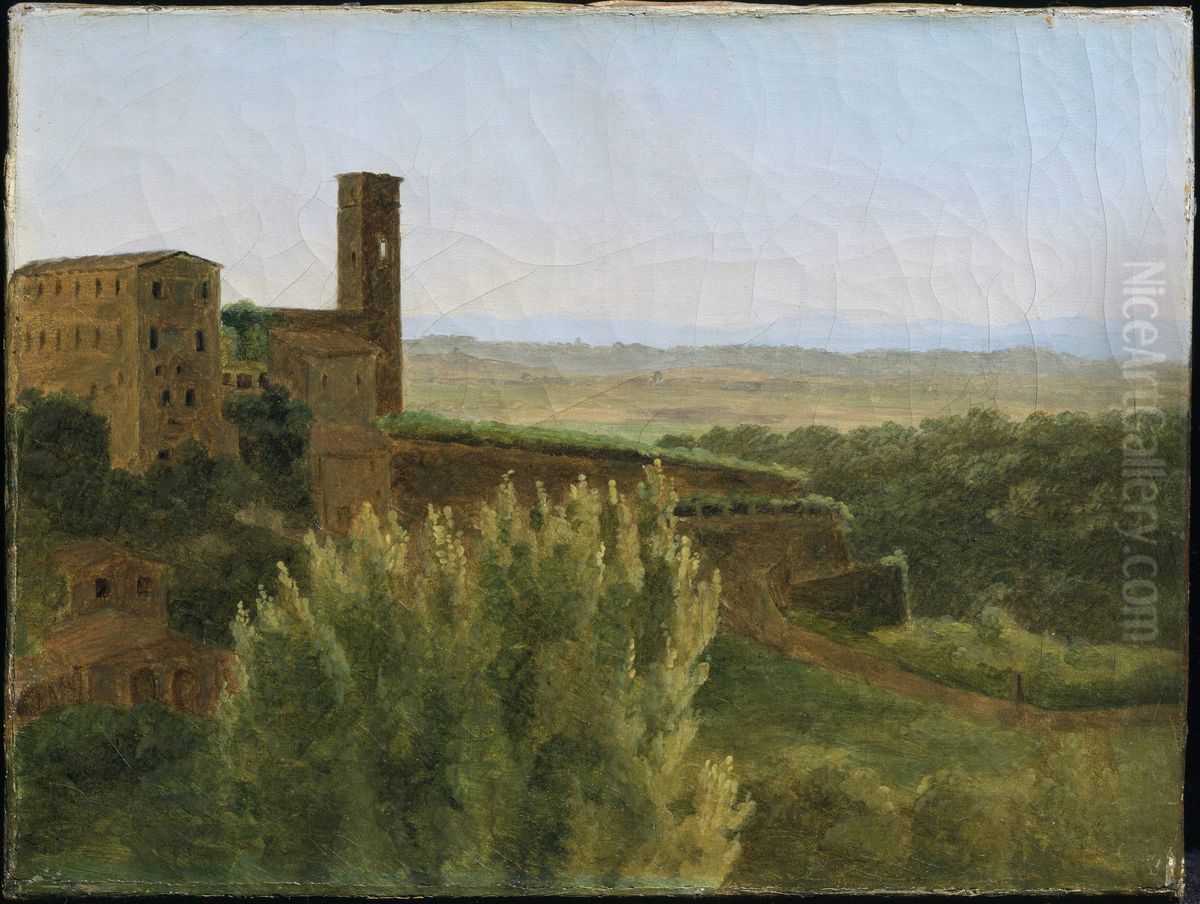 View of Tivoli with the Church of San Silvestro Oil Painting by Francois Marius Granet