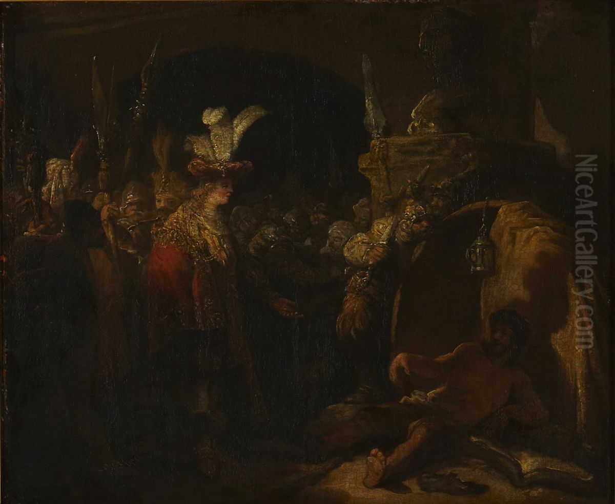 Alexander before Diogenes Oil Painting by Jean-Pierre Norblin De La Gourdaine