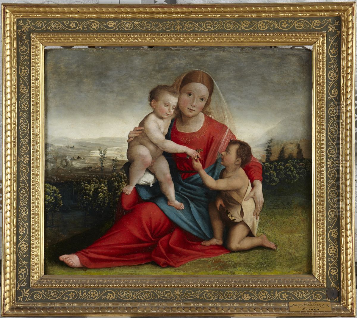 Virgin and Child with the Infant John Oil Painting by Giovanni Francesco Caroto