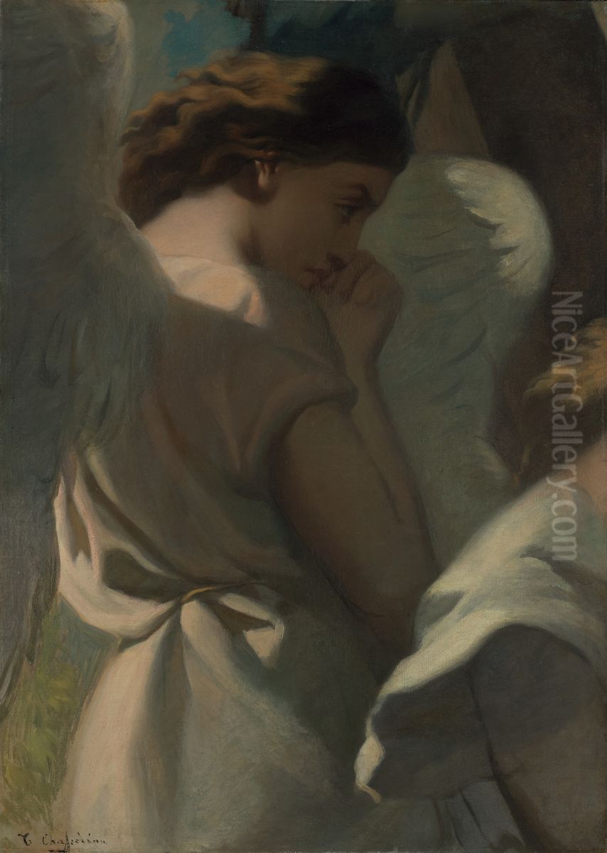 An Angel Praying in the Garden of Olives Oil Painting by Theodore Chasseriau