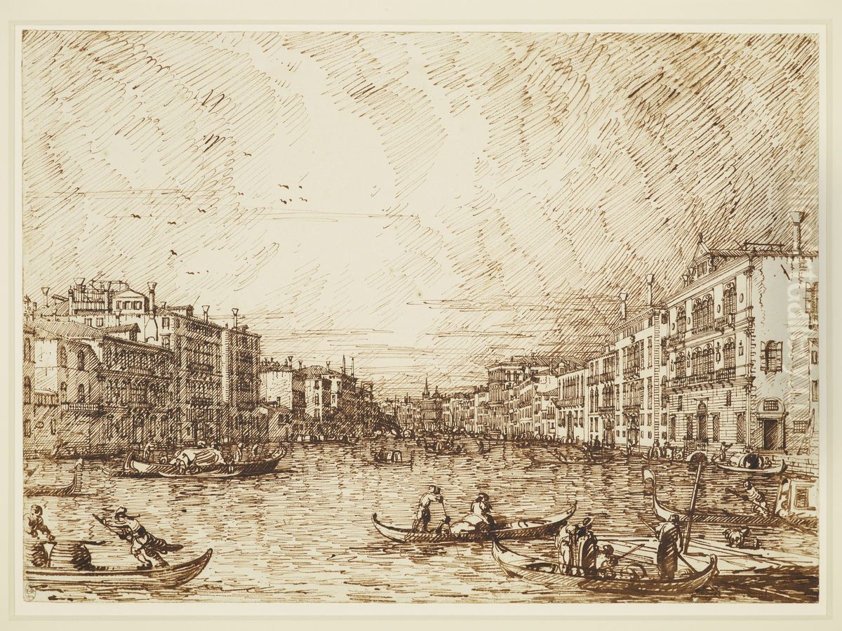 The central stretch of the Grand Canal Oil Painting by Canaletto