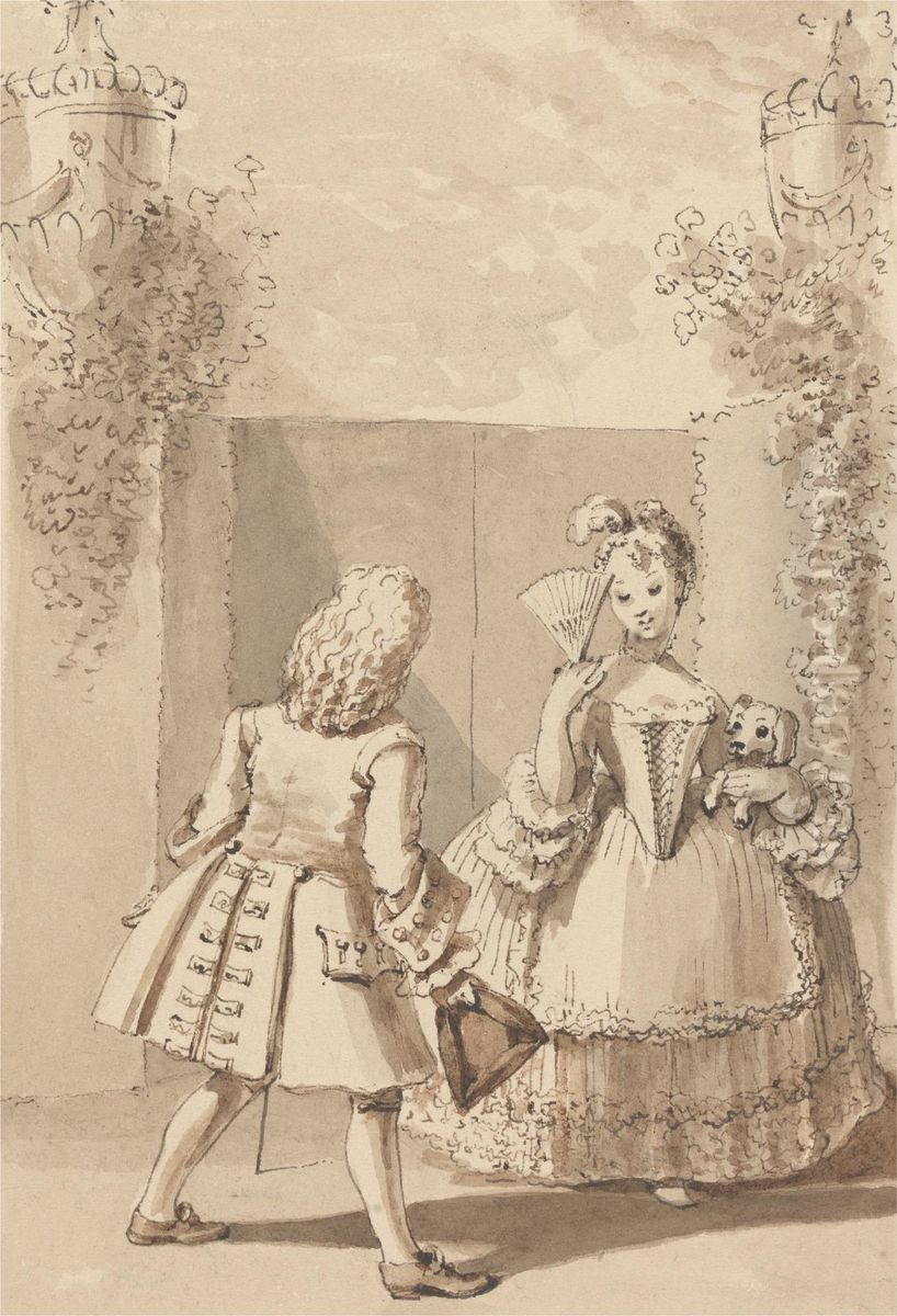 Hogarth Declaring His Love to Miss Thornhill Oil Painting by John Thomas Smith