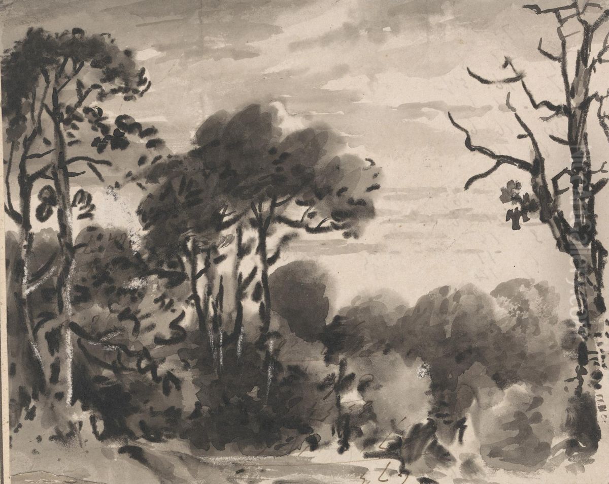 The Edge of a Wood Oil Painting by Thomas Monro