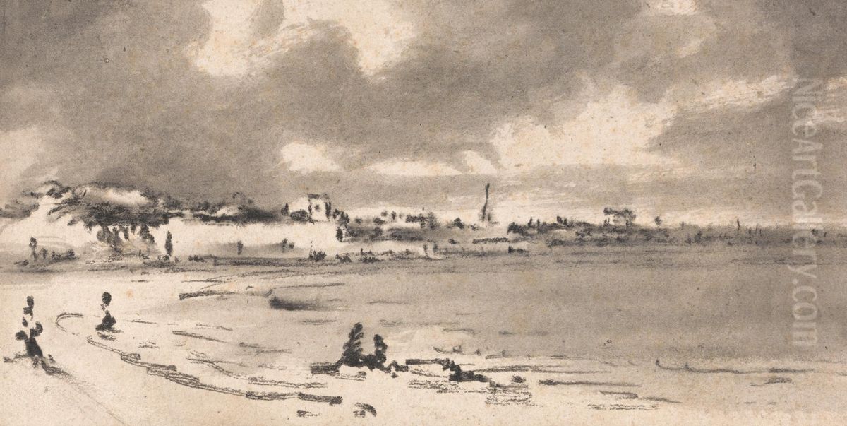 Italian Seascape Effect Oil Painting by Thomas Monro