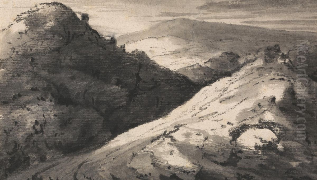 Hilly Country Oil Painting by Thomas Monro