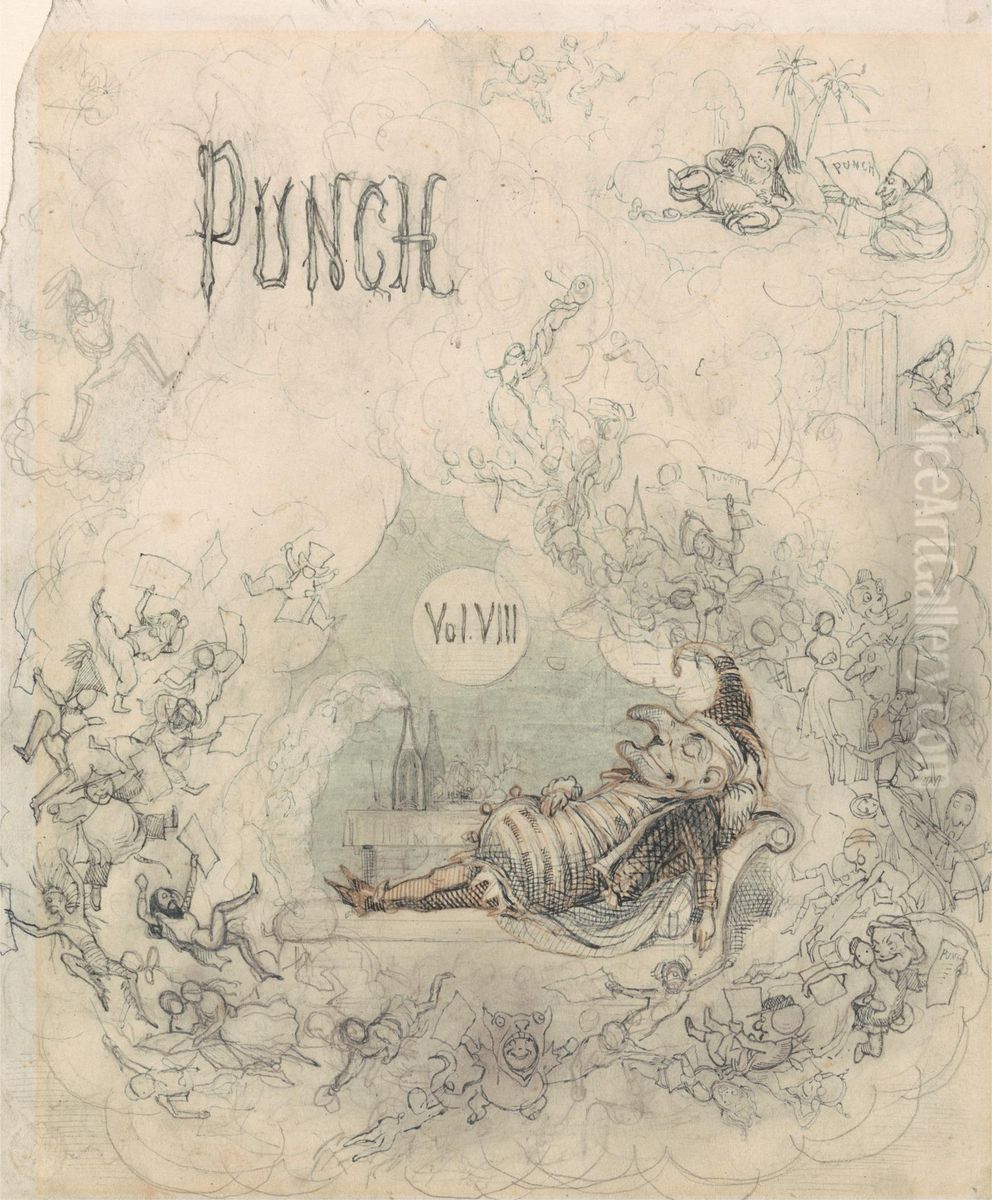 Title page for Punch, vol. VIII Oil Painting by Richard Doyle