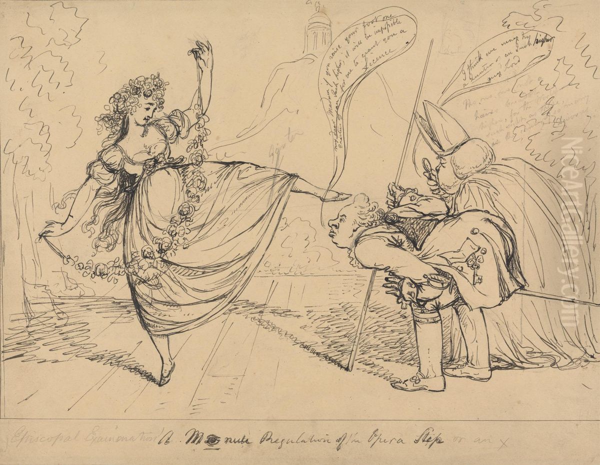 A Minute Regulation of the Opera Step Oil Painting by George Murgatroyd Woodward