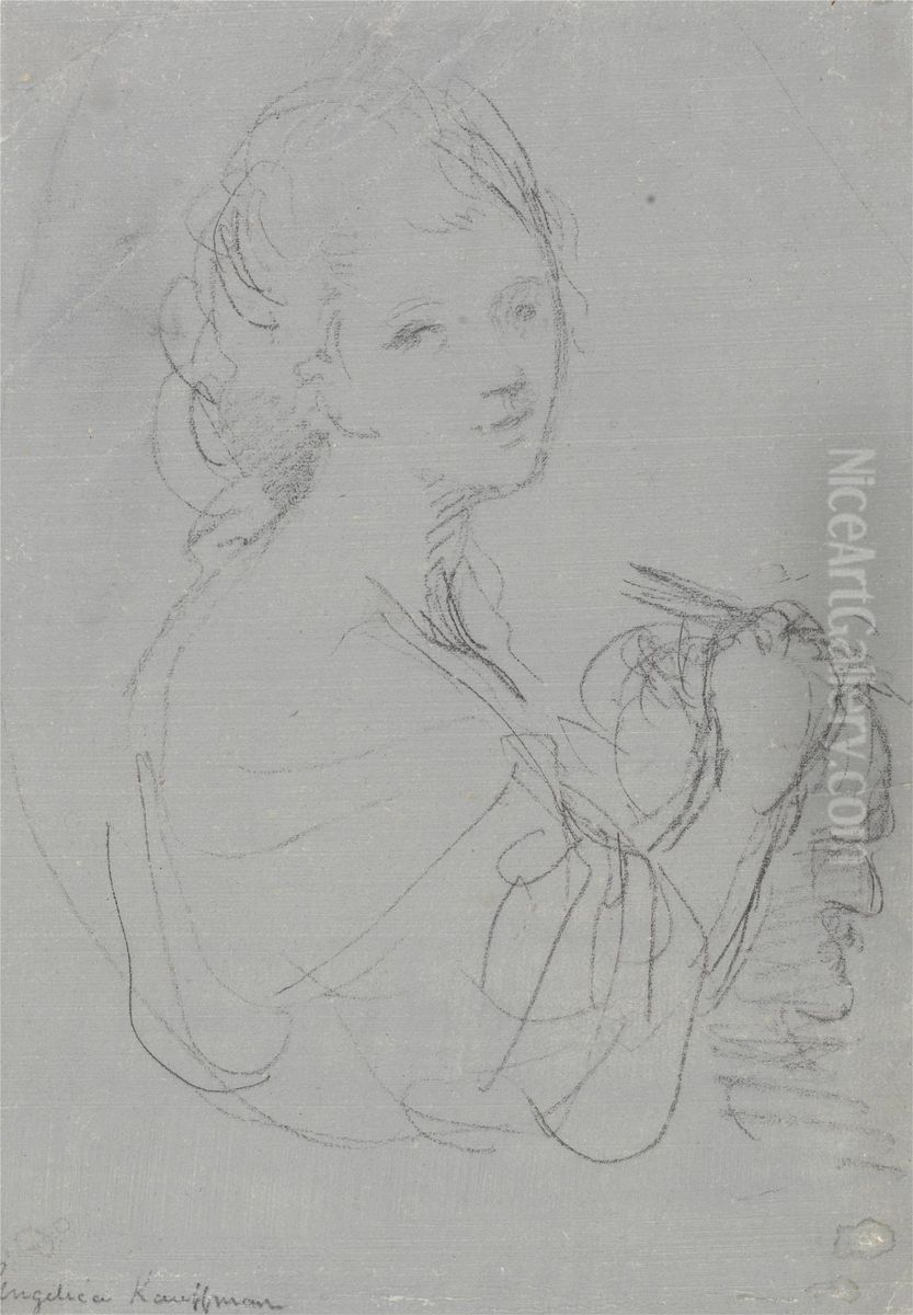 Self-Portrait Oil Painting by Angelica Kauffmann