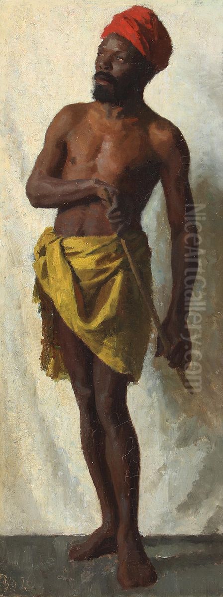 En staende orientaler Oil Painting by Laurits Tuxen