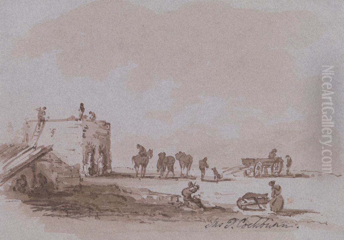 Constructing a Fort Oil Painting by Cockburn, James Pattison