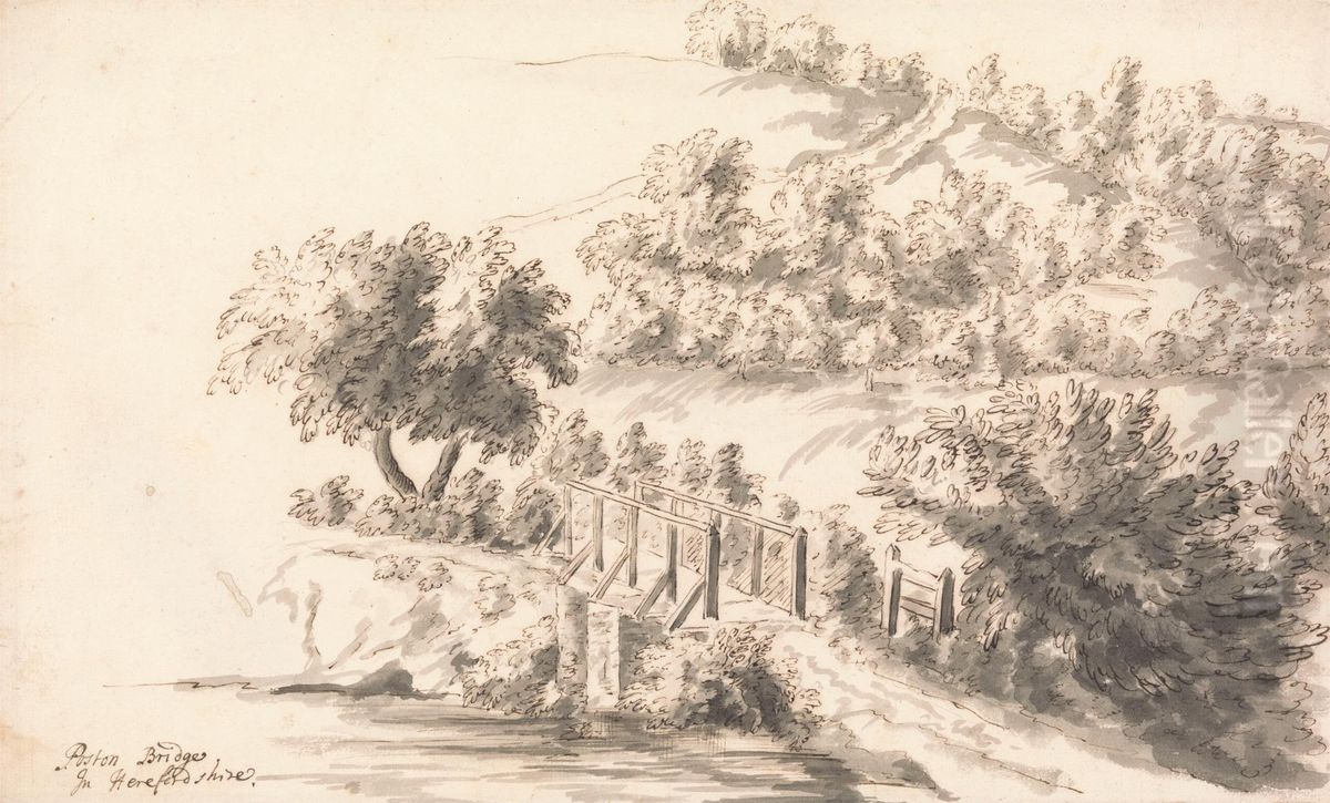 Poston Bridge, Herefordshire Oil Painting by Peter Tillemans