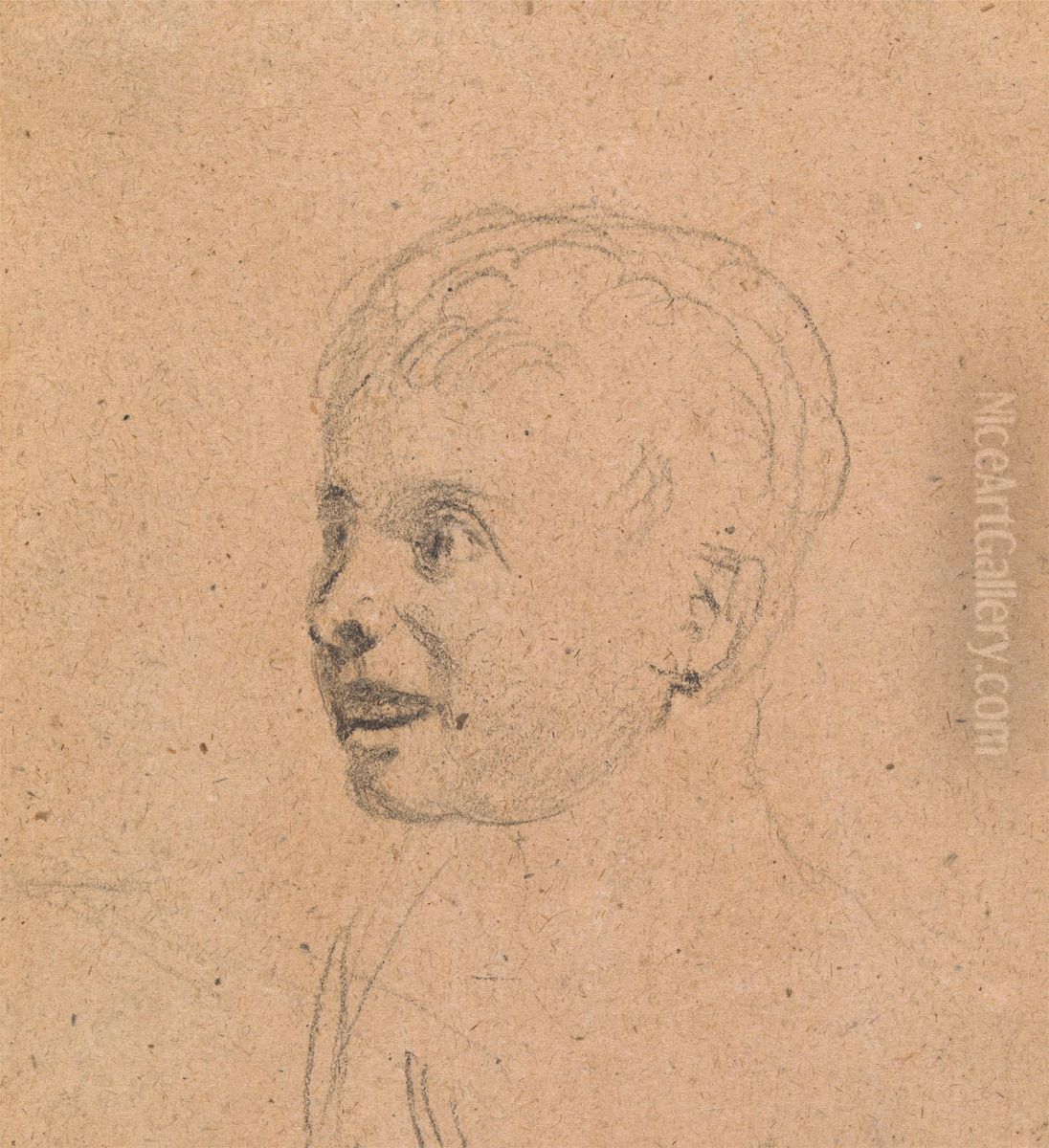 Head of Girl Standing in the Center Oil Painting by David Wilkie