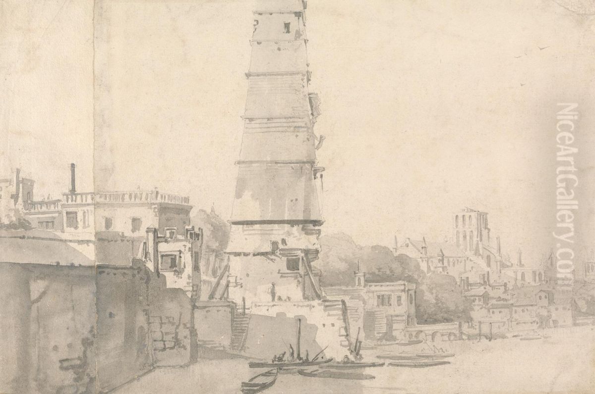 View of the Waterhouse and Old St. Paul's, London Oil Painting by Thomas Wijck