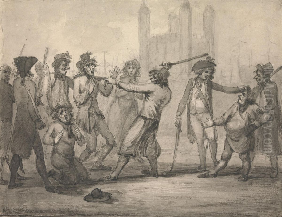 Manning the Navy Oil Painting by Samuel Collings