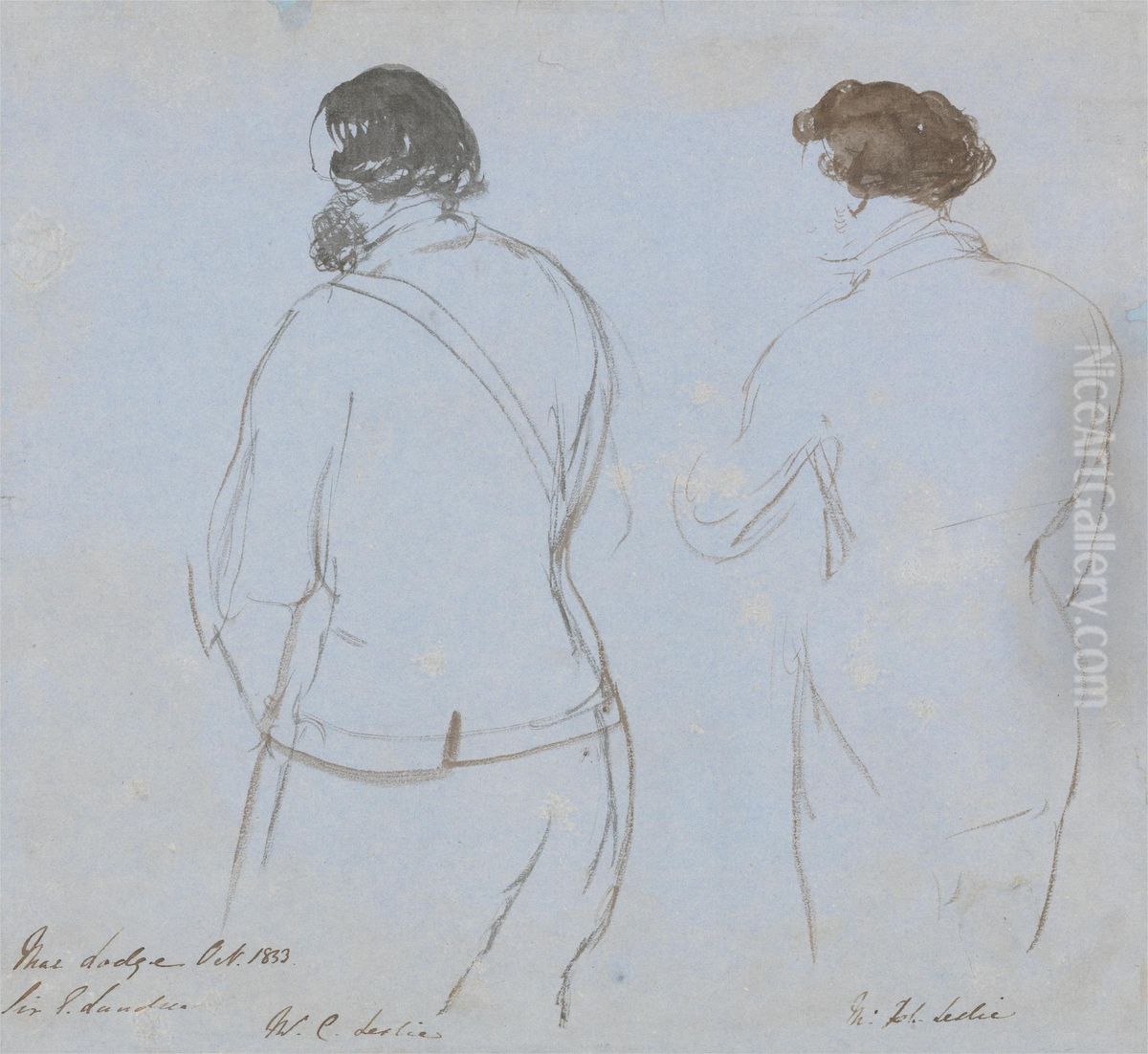 Mr. C. Leslie and Mr. John Leslie Oil Painting by Sir Edwin Henry Landseer