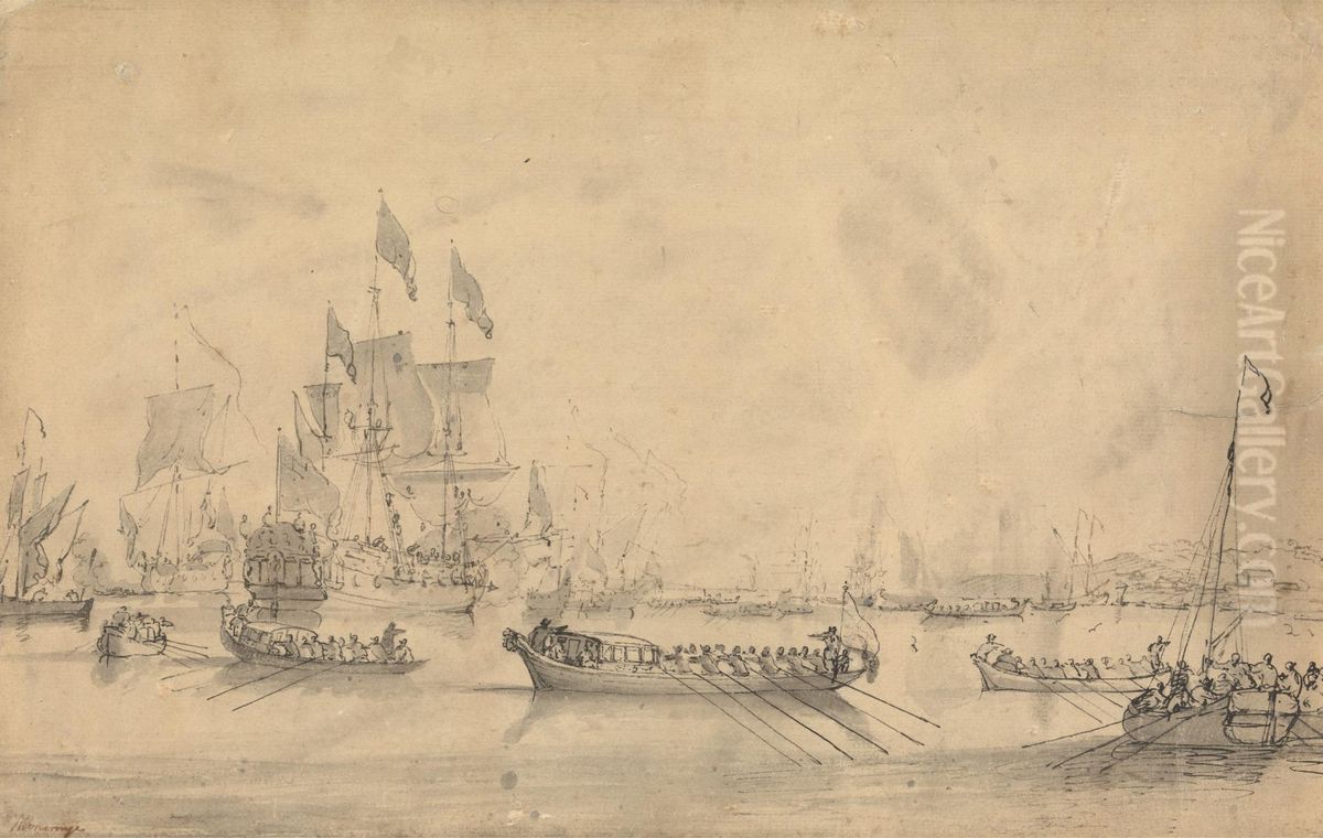 Landing of William of Orange at Tor Bay Oil Painting by Peter Monamy