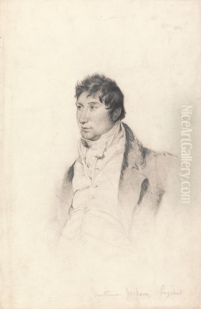 A Portrait Study for the Engraving of Gentleman Jackson Oil Painting by Charles Turner