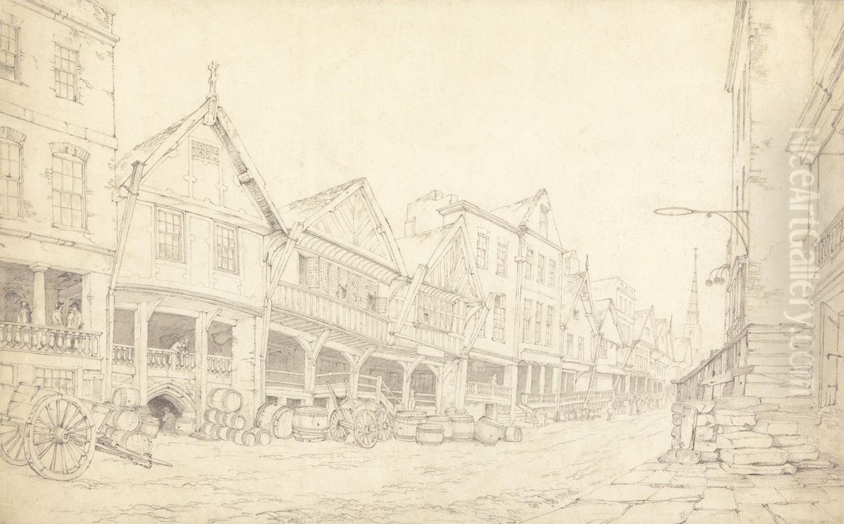 Watergate Street, Chester Oil Painting by Thomas Webster