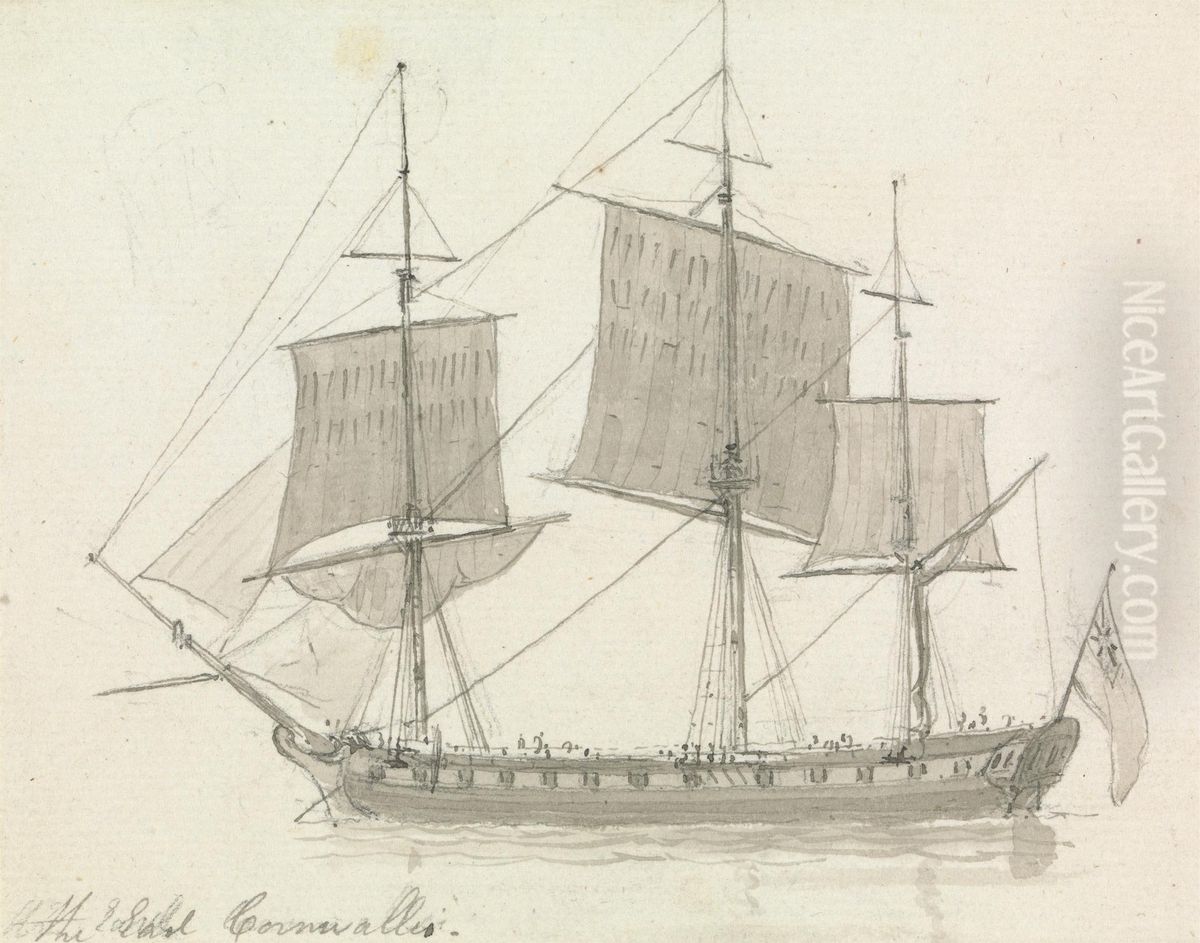 Ship, 'The Earl Cornwallis' Oil Painting by Thomas Daniell