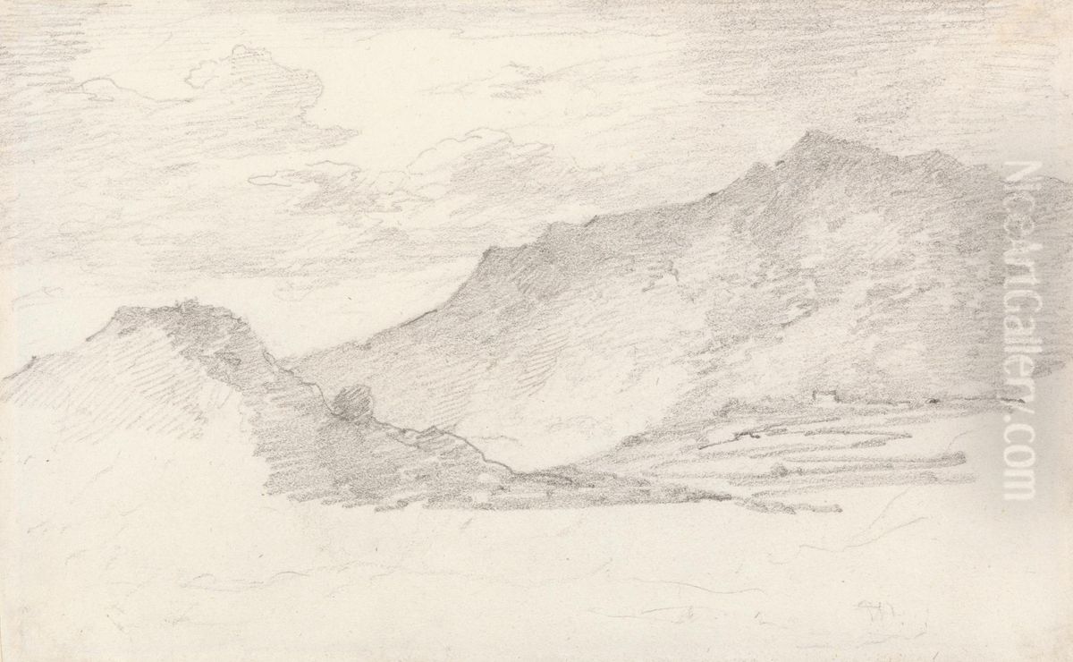 Hill Sketch Oil Painting by Sir George Beaumont, 7th Baronet