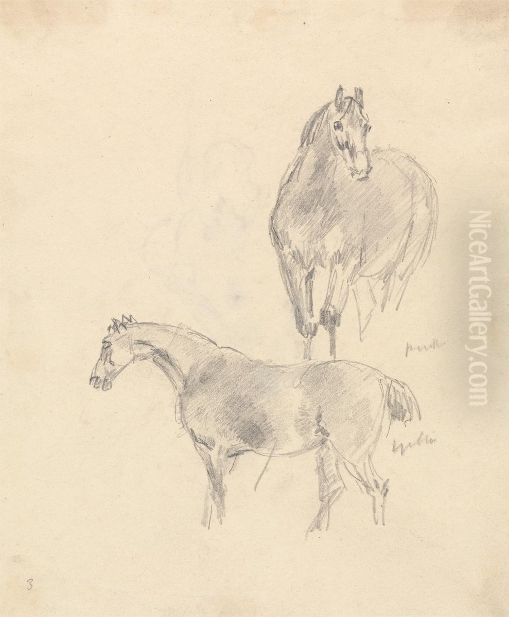 Study of Two Horses Oil Painting by Sawrey Gilpin