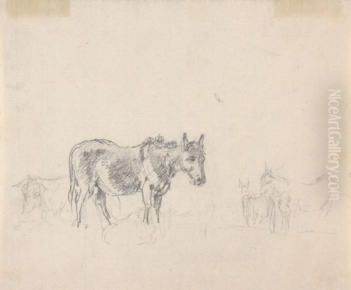 Study of donkeys Oil Painting by Sawrey Gilpin