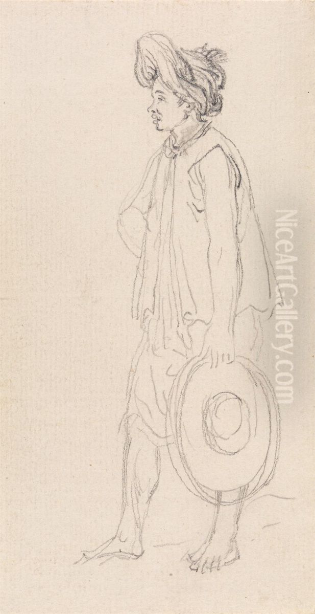 A Beggar Oil Painting by William Alexander