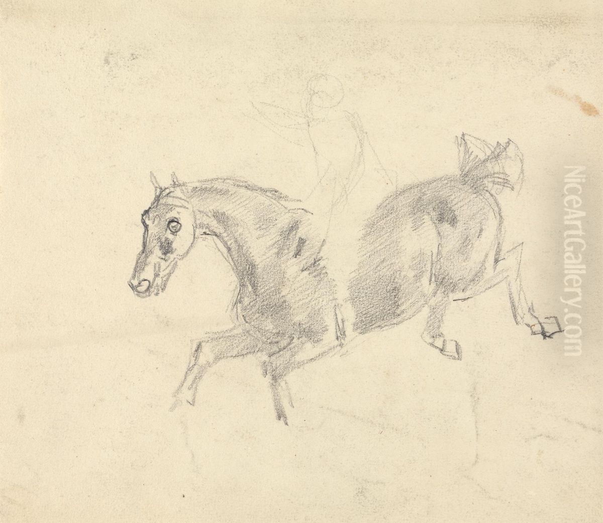 Study of a horse with a figure on its back Oil Painting by Sawrey Gilpin