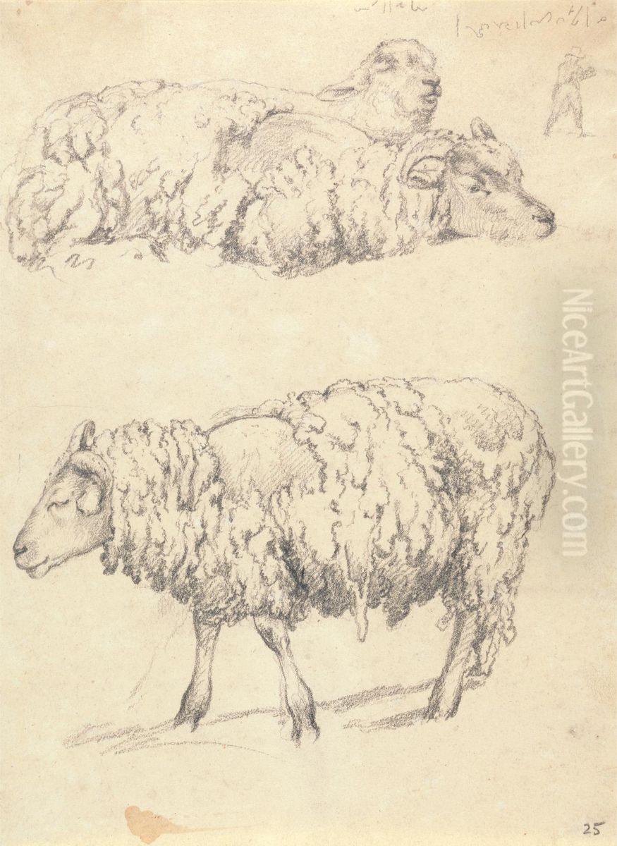 The Shearing Oil Painting by Robert Hills