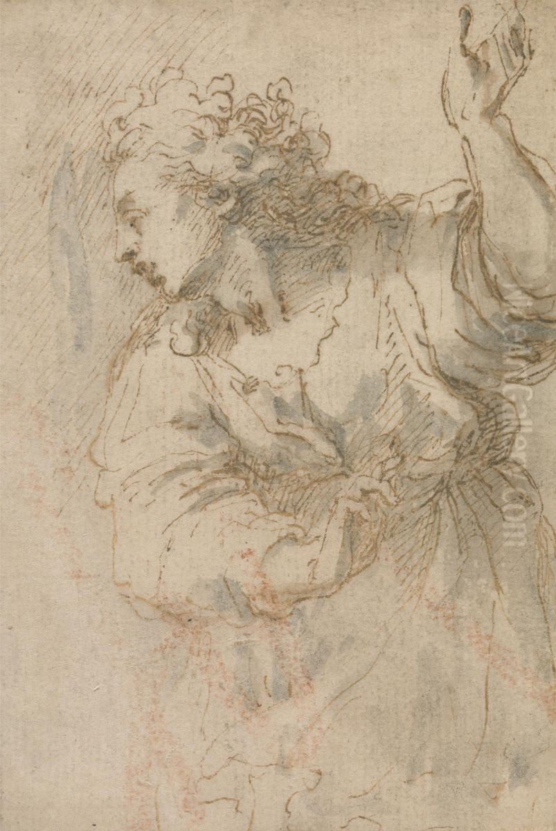 An Angel Oil Painting by Isaac Oliver