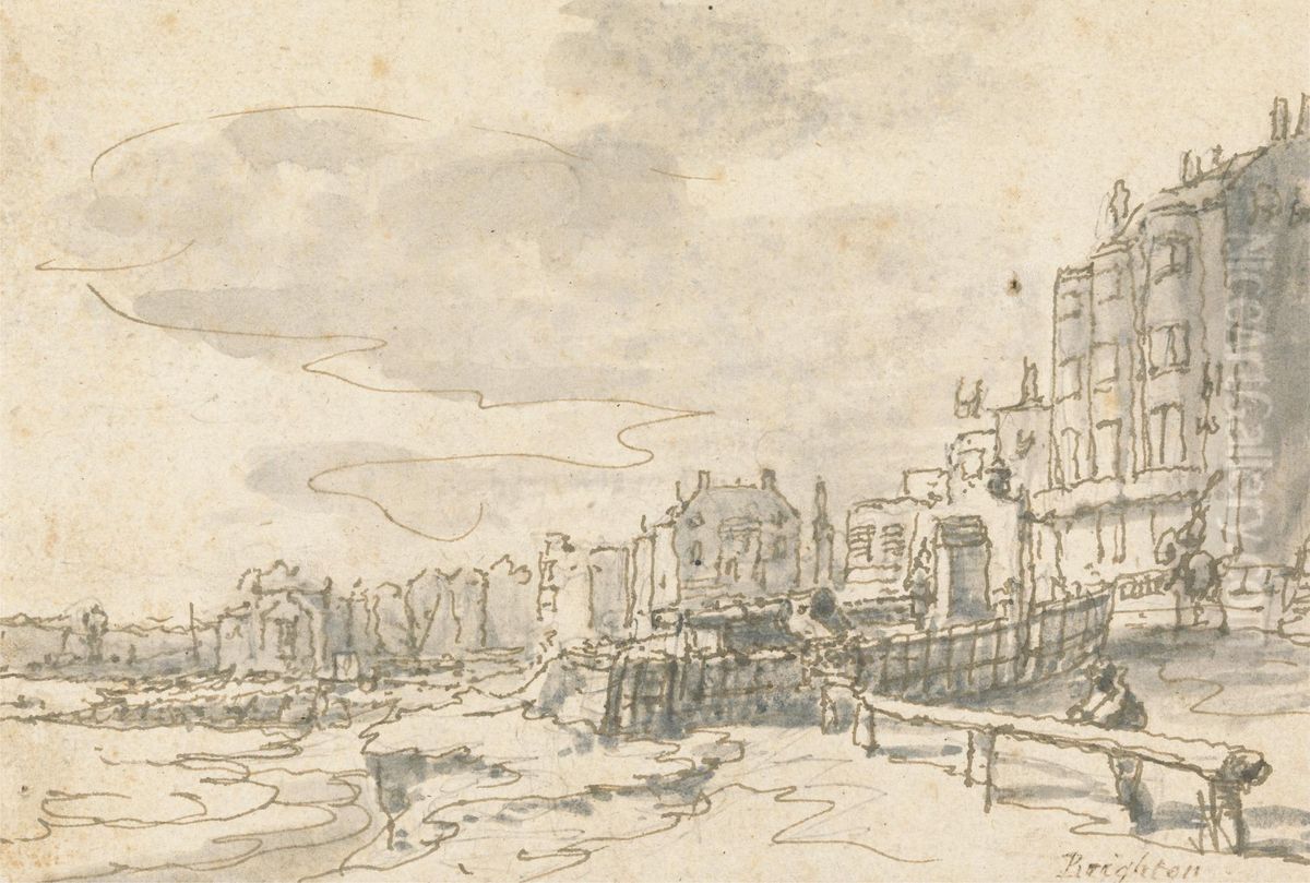 The Front at Brighton Oil Painting by Philip James de Loutherbourg