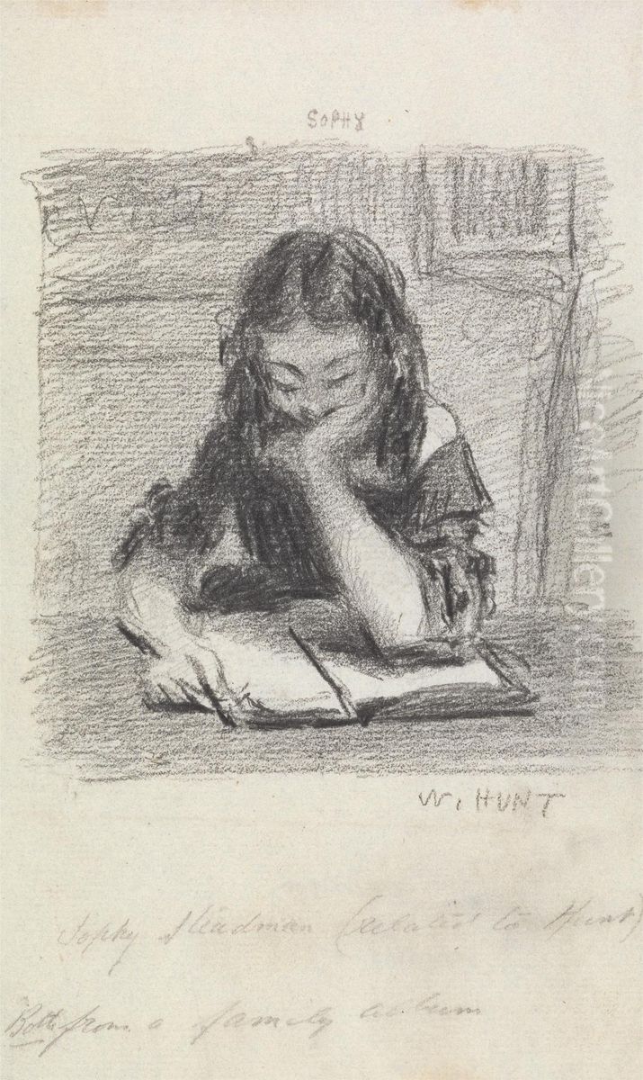 Sophy Steadman Reading Oil Painting by William Henry Hunt