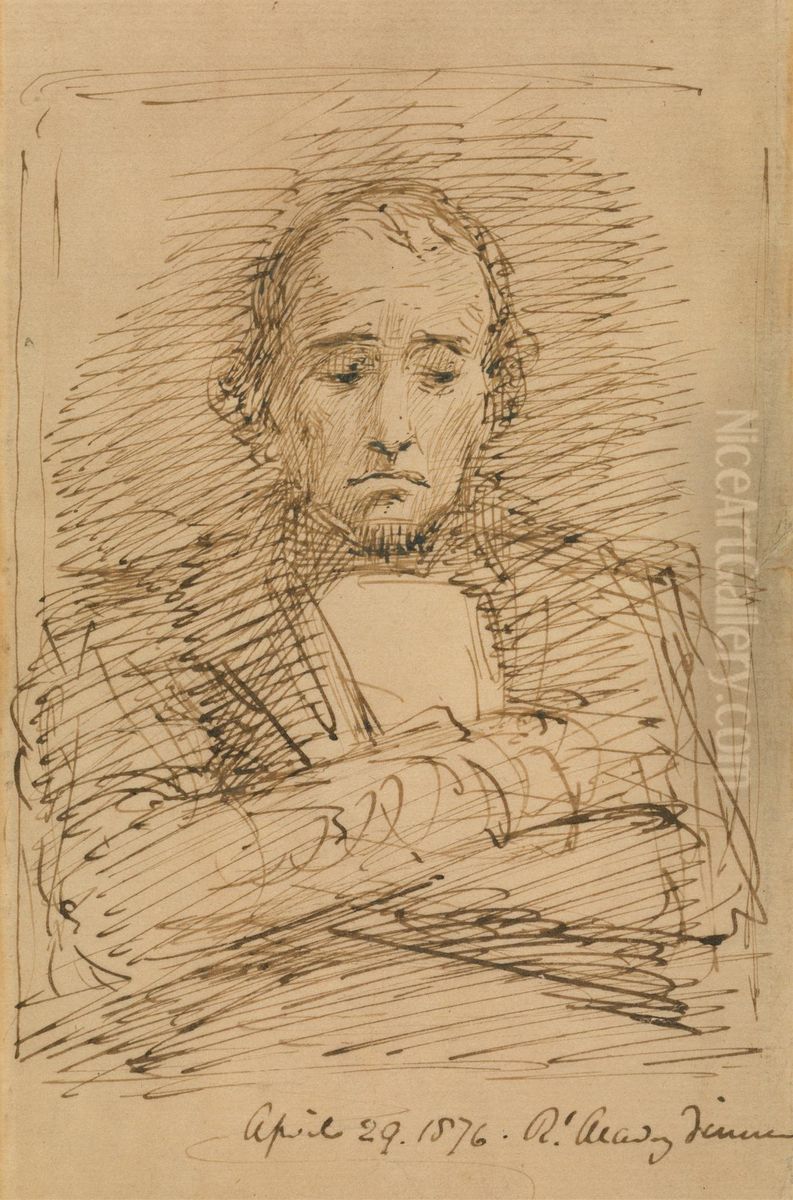 Benjamin Disraeli, Sketched at a Royal Academy Dinner Oil Painting by George Richmond