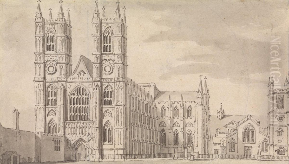 Westminster Abbey Oil Painting by Samuel Wale