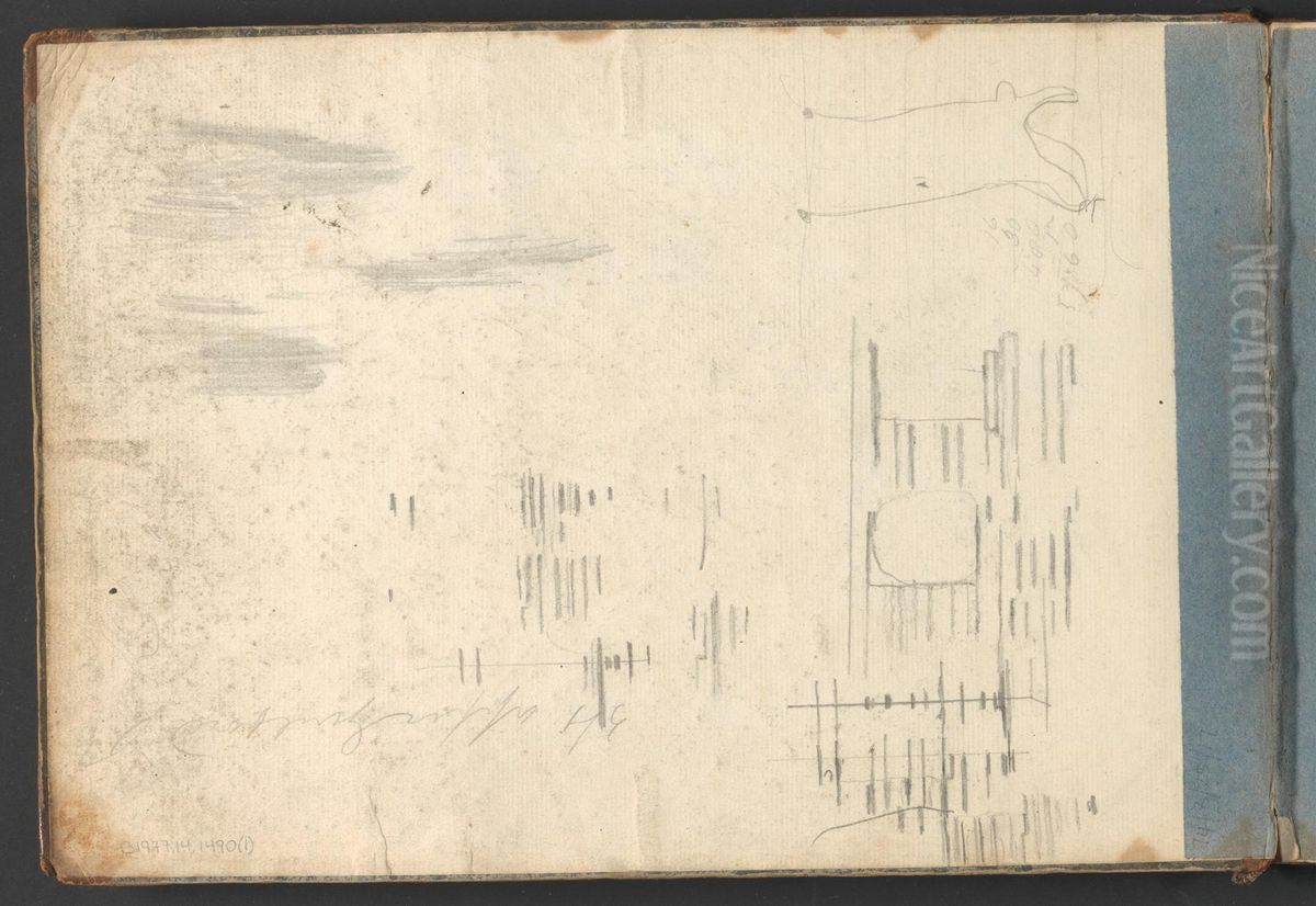 Slight Sketches and Outline Sketch of Italy (inside front cover) Oil Painting by William Brockedon