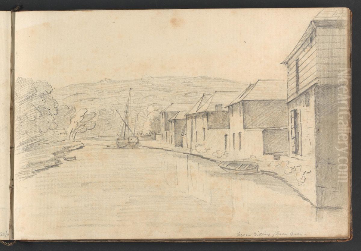 From Riding Place Quay Oil Painting by William Brockedon