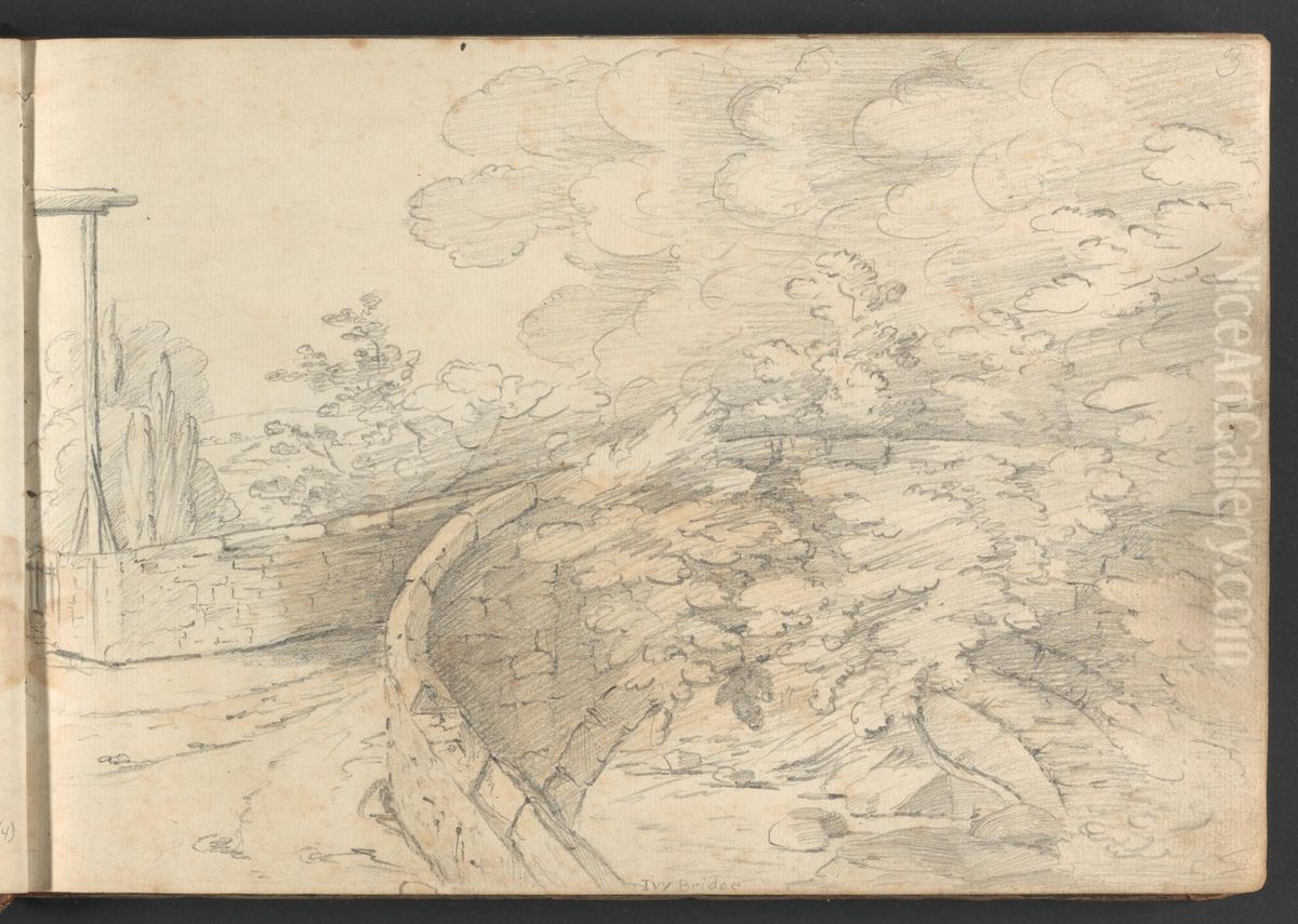 Ivy Bridge Oil Painting by William Brockedon