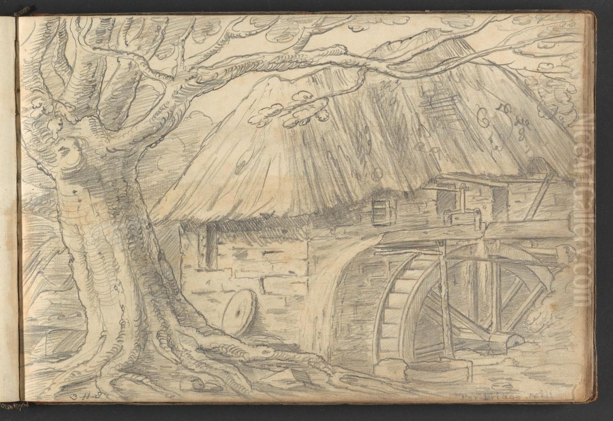 Porbridge Mill Oil Painting by William Brockedon