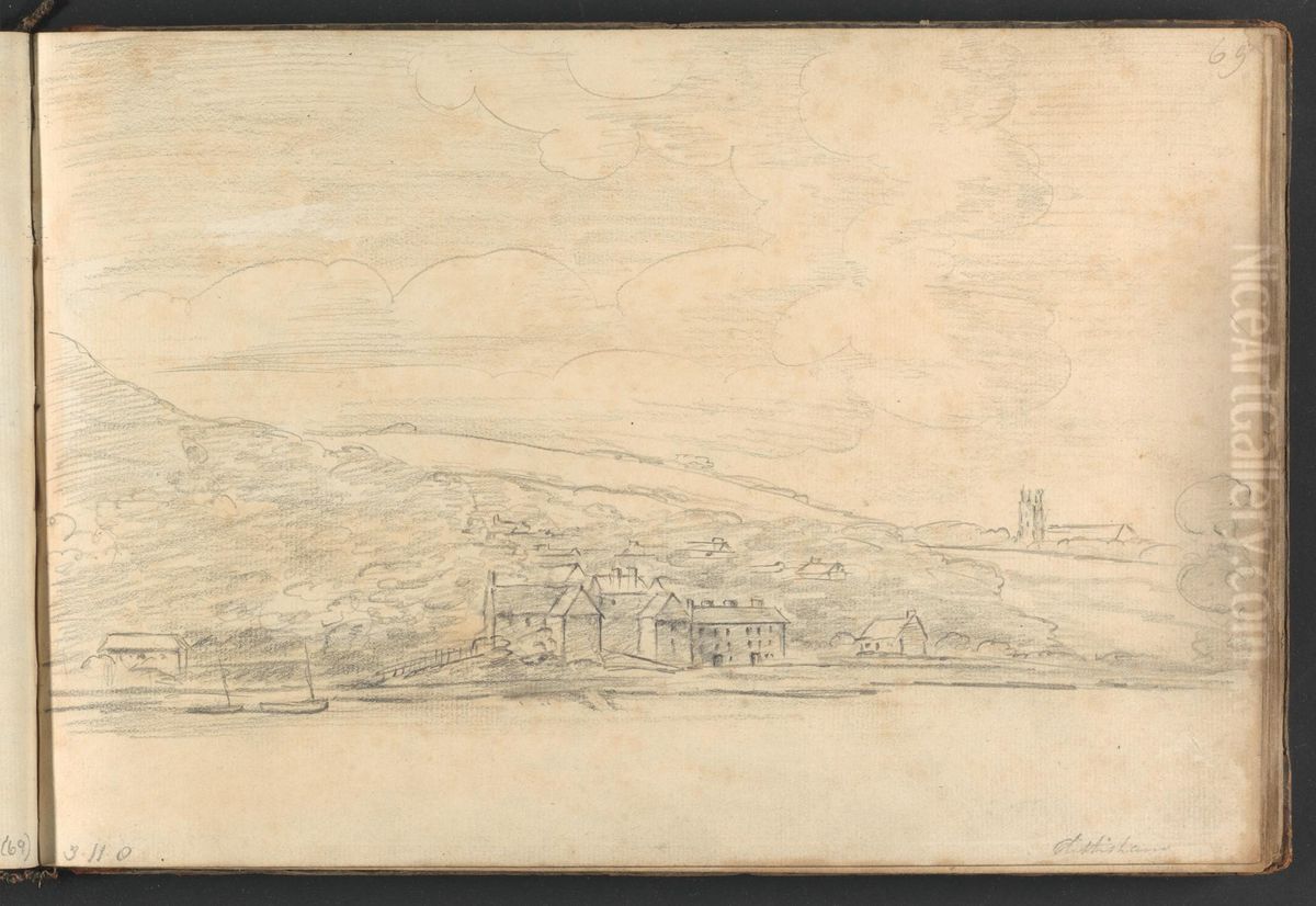 Dittisham Oil Painting by William Brockedon